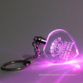 Heart Shape Crystal Keychain, LED Light Glass Keychain for Gifts